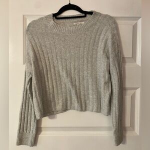 American Eagle Cozy Gray Ribbed Sweater